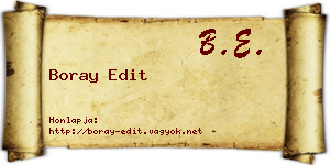 Boray Edit névjegykártya